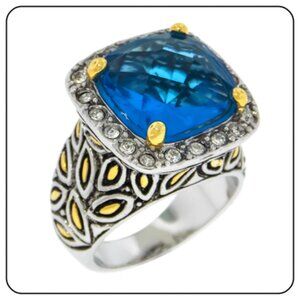 Beautiful Two-Tone Blue Topaz Ring